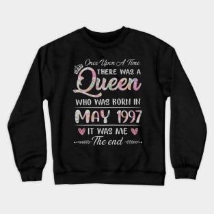 Girls 23rd Birthday Queen May 1997 23 Years Old Crewneck Sweatshirt